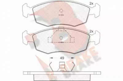 R BRAKE rb0543 -  Комплект тормозных колодок, дисковый тормоз